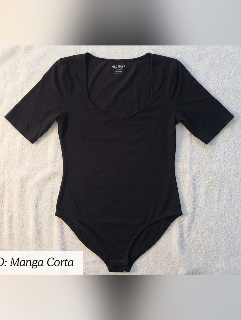 Old Navy Black Short Sleeve Bodysuit Size S Scoop Neck